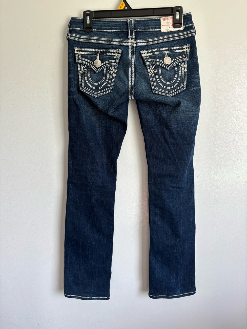 EUC True Religion Y2K Billi Big QT Boot Cut Jeans with White Stitching 26 - Picture 6 of 13